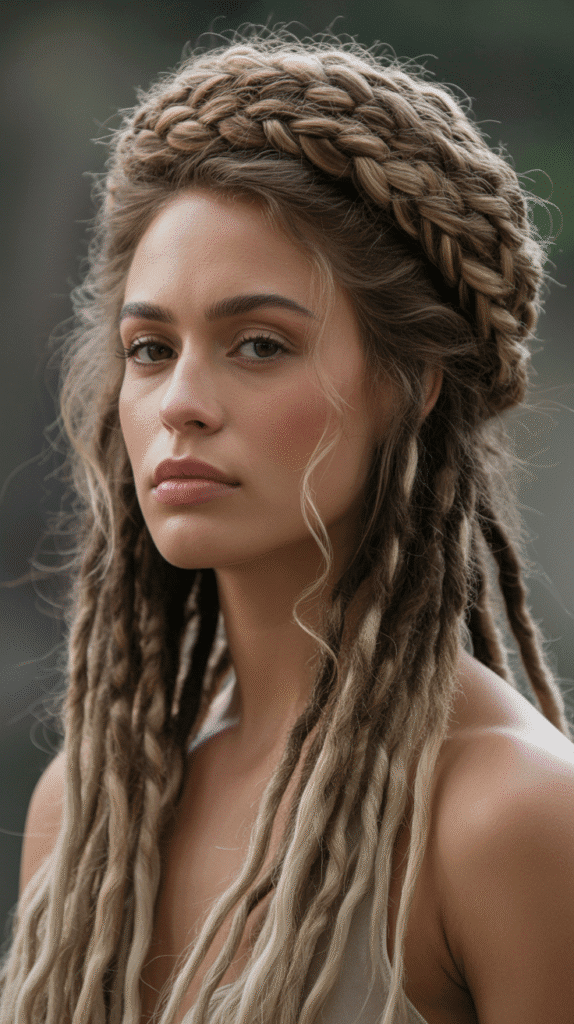 33 Trendy Dreadlock Styles for Ladies to Try This Year 19 Loc Crown Braid