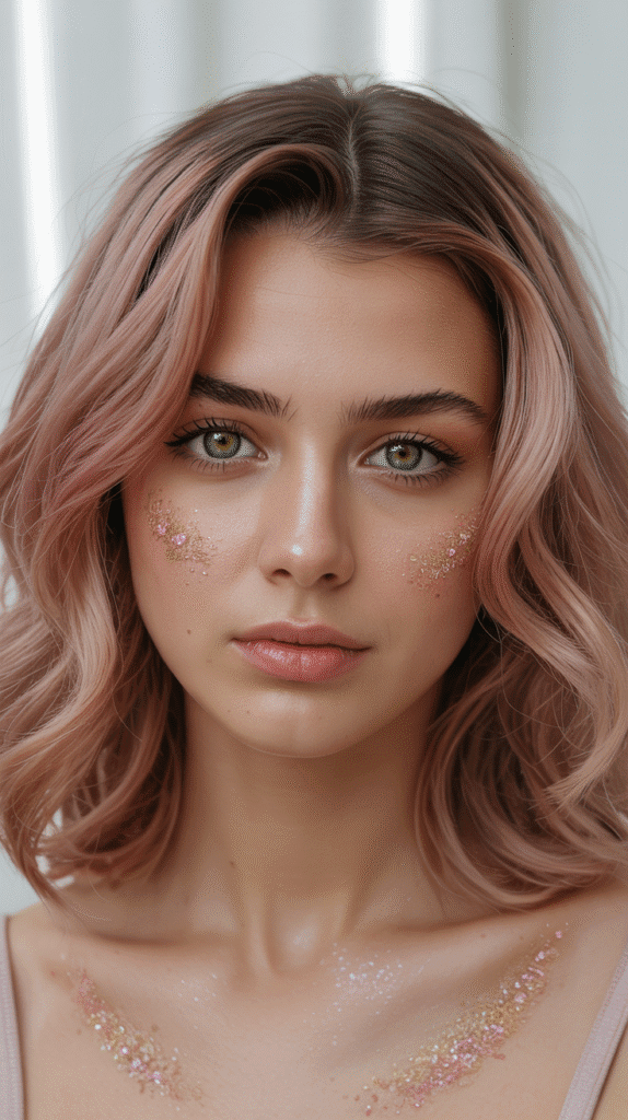 30 Gorgeous Hair Colors for Brown Hair and Green Eyes You'll Love 8 Rose Gold Tint
