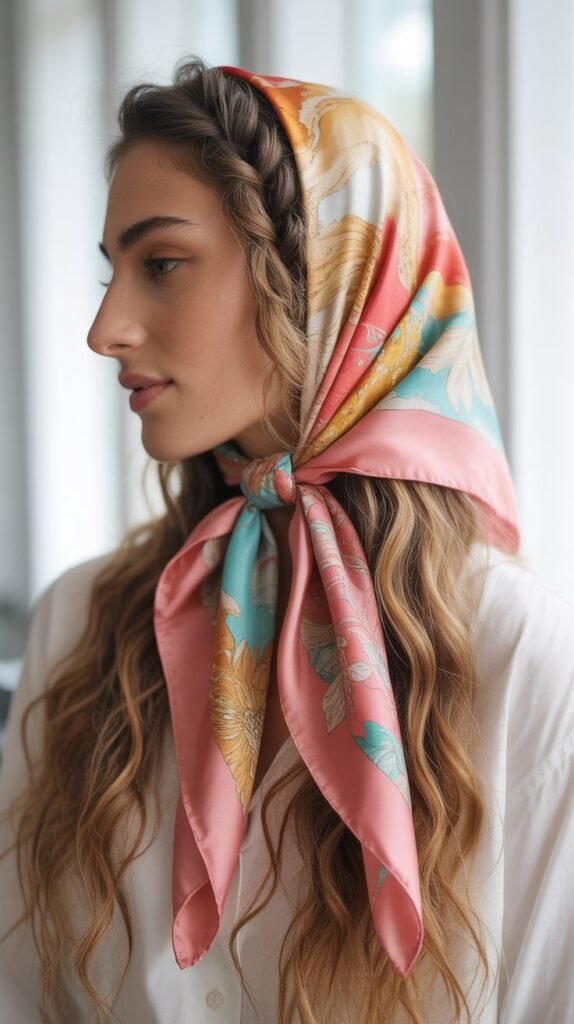 Scarf-Wrapped Half-Up