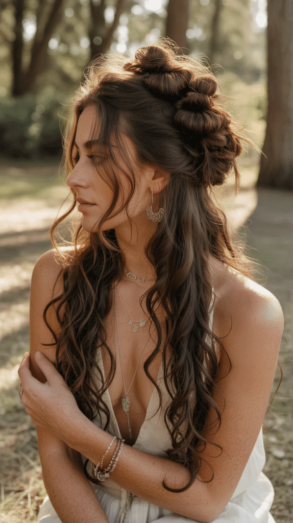 26 Stunning Whimsical Half-Up Hairstyles Perfect for Everyday Magic 9 Knotted Half-Up