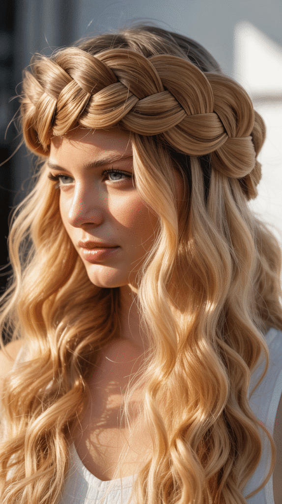 26 Stunning Whimsical Half-Up Hairstyles Perfect for Everyday Magic 23  Dutch Braid Half-Up Crown