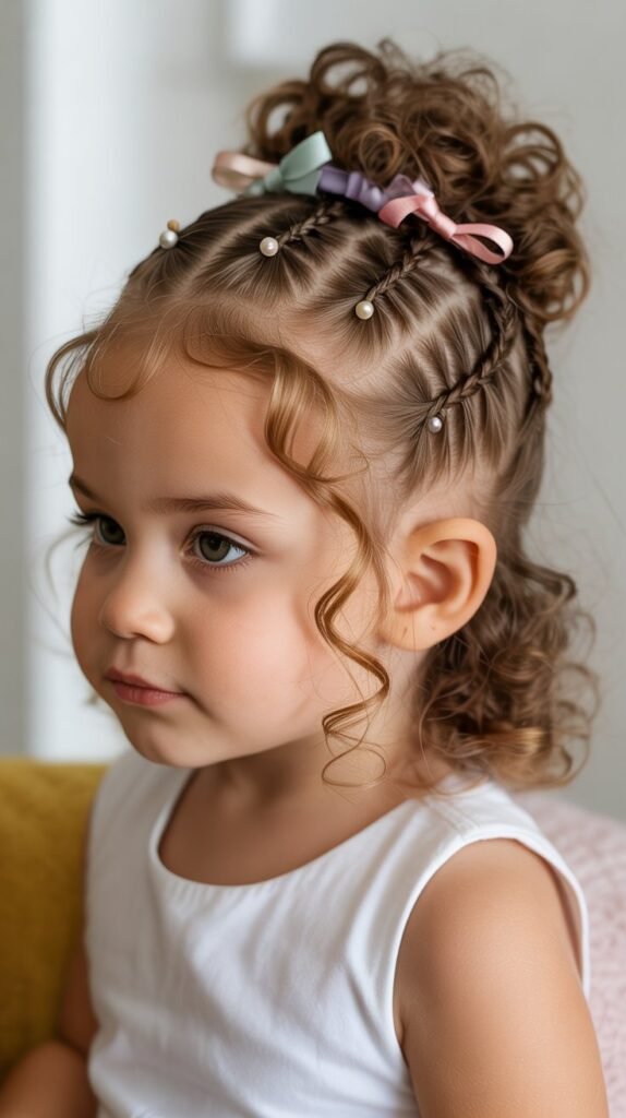  Braided Updo with Curl Accents