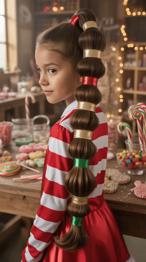 25 Cute Christmas Elf Hairstyles to Rock This Holiday Season 24 High Ponytail with Wrapped Sections