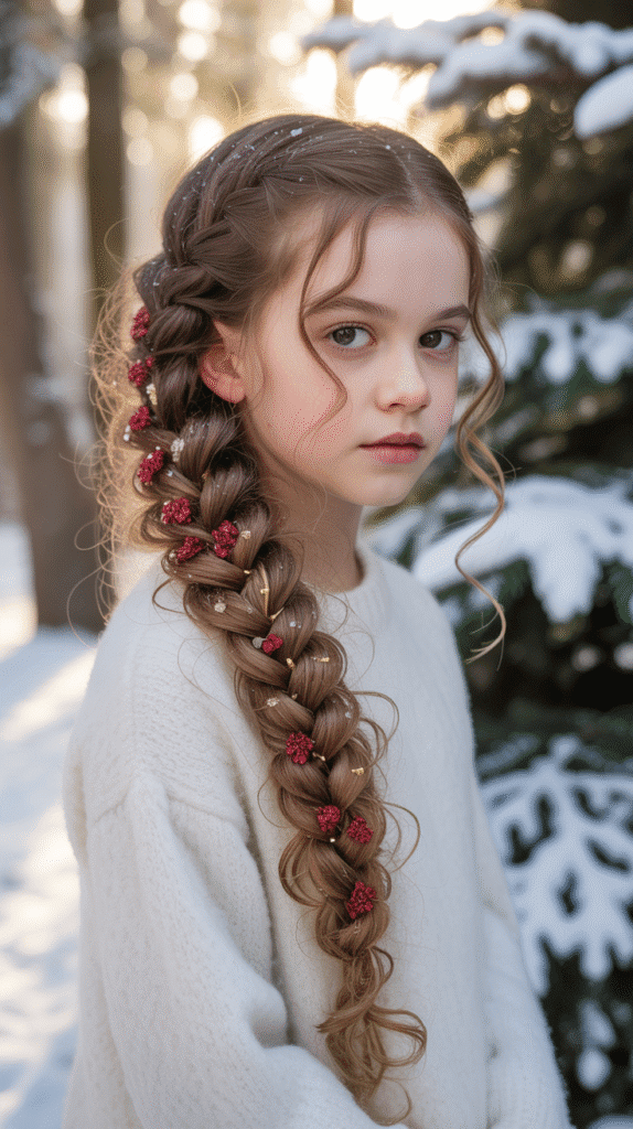25 Cute Christmas Elf Hairstyles to Rock This Holiday Season 6 Cascading Waterfall Braid