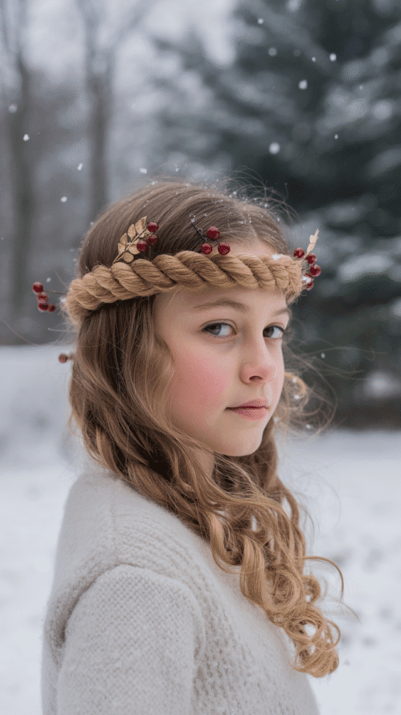 25 Cute Christmas Elf Hairstyles to Rock This Holiday Season 23 Rope Braid Headband Style