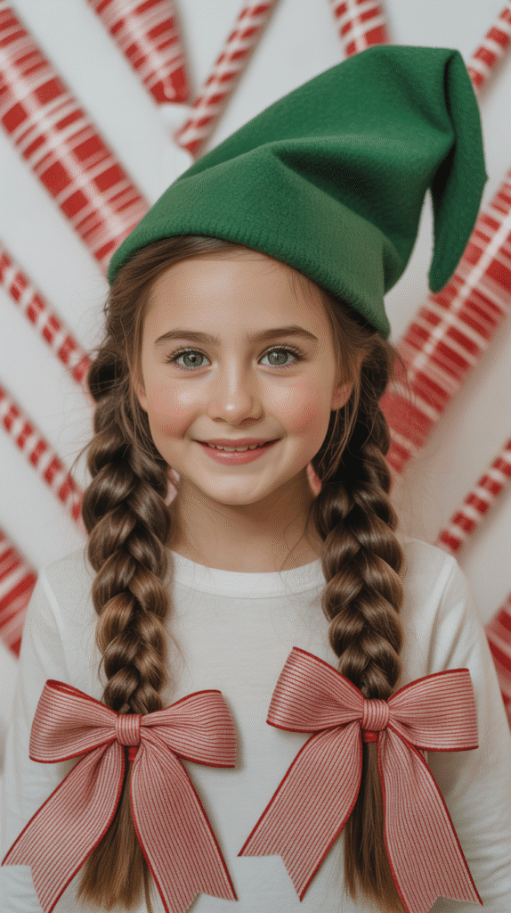 25 Cute Christmas Elf Hairstyles to Rock This Holiday Season 9  Fishtail Braid Pigtails