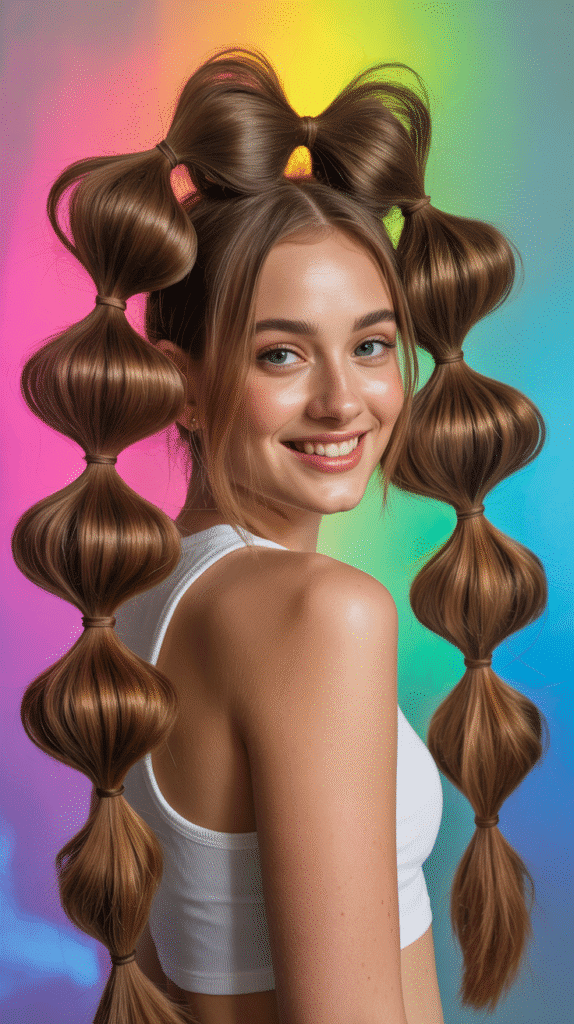 37 Easy Hairstyles to Keep Hair Out of Your Face 12 Bubble Ponytail