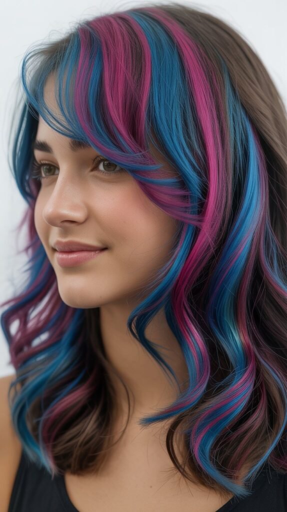Colored Streaks with Bangs