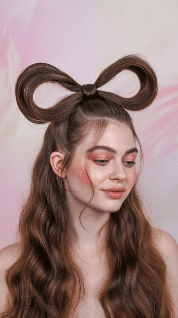 26 Stunning Whimsical Half-Up Hairstyles Perfect for Everyday Magic 20 Bow Half-Up