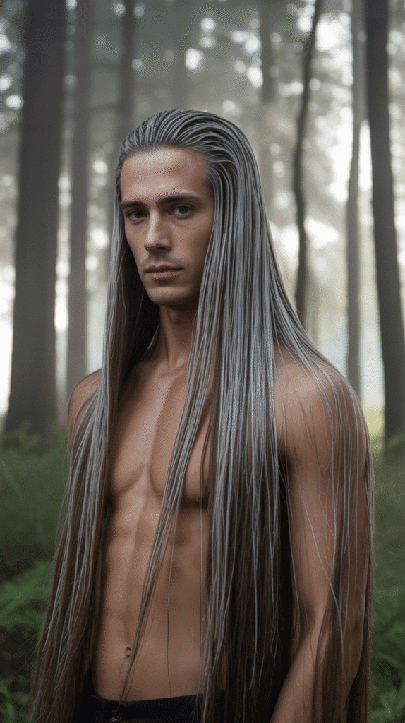 28 Stylish Elf Hairstyles for Men That Look Bold and Mystical 6 Sleek Straight with Side Part