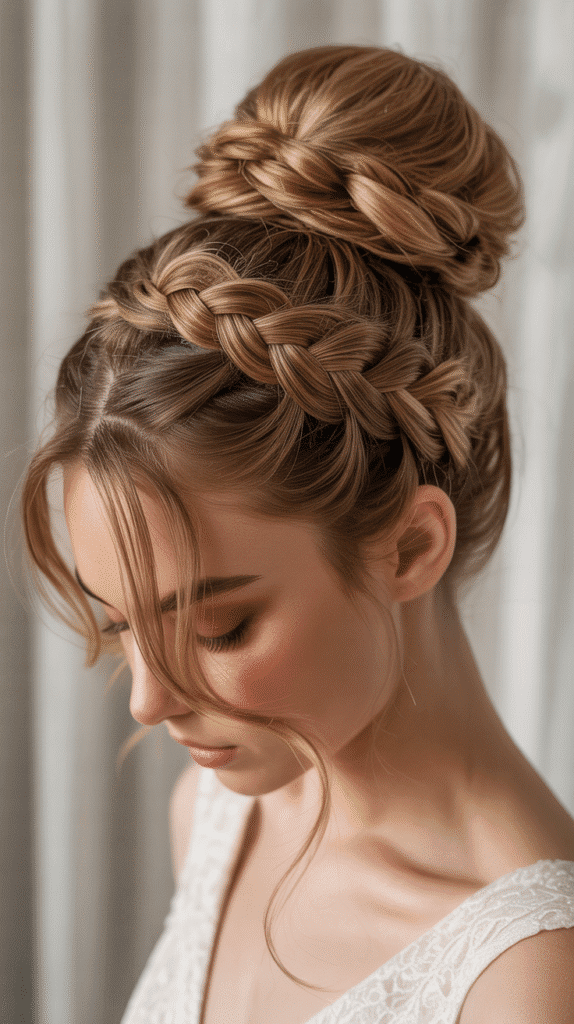 37 Easy Hairstyles to Keep Hair Out of Your Face 29 Braided Bun with Wrap