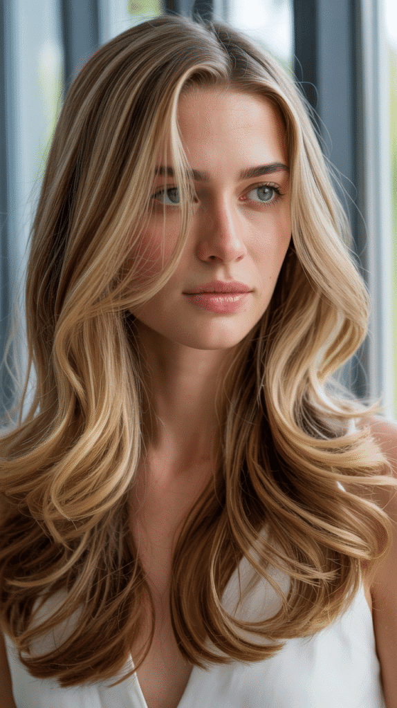 27 Best Hair Colors for Blonde Hair and Green Eyes That Make You Shine 18 Blonde with Lowlights