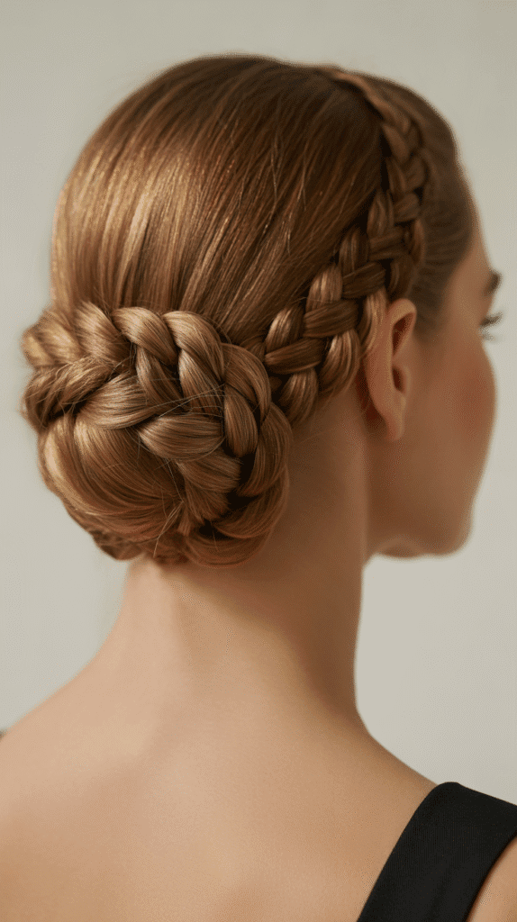 37 Easy Hairstyles to Keep Hair Out of Your Face 22 Low Braided Bun