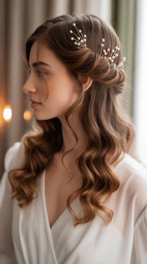 37 Easy Hairstyles to Keep Hair Out of Your Face 8 Half-Up Half-Down with Twist