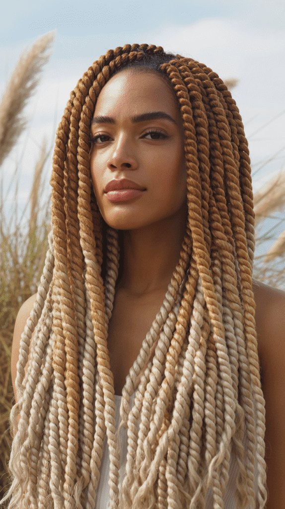 27 Blonde Twist Hairstyles for Black Women Perfect for Any Event 19 Toasted Almond Blonde Senegalese Twists