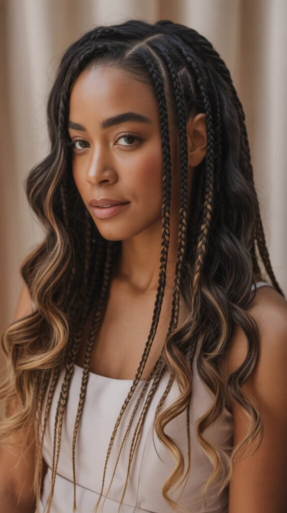 Boho Braids with Loose Waves