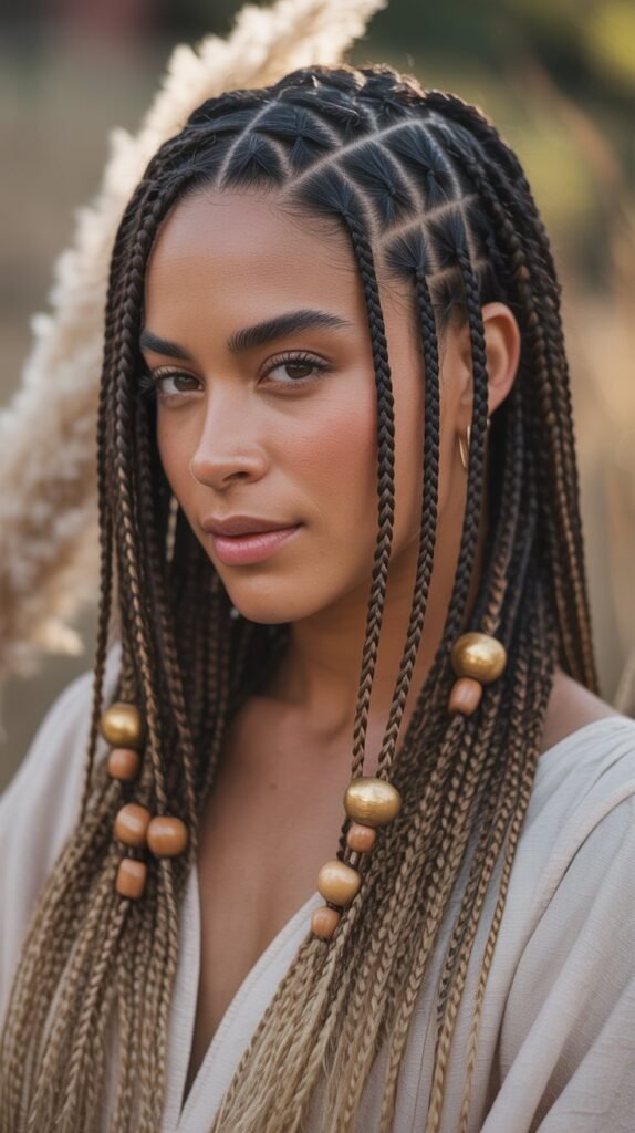 Triangle Part Boho Braids