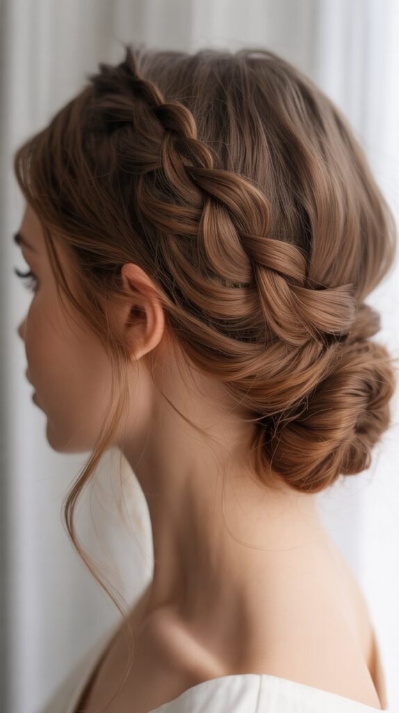 Crown Braid with Low Bun