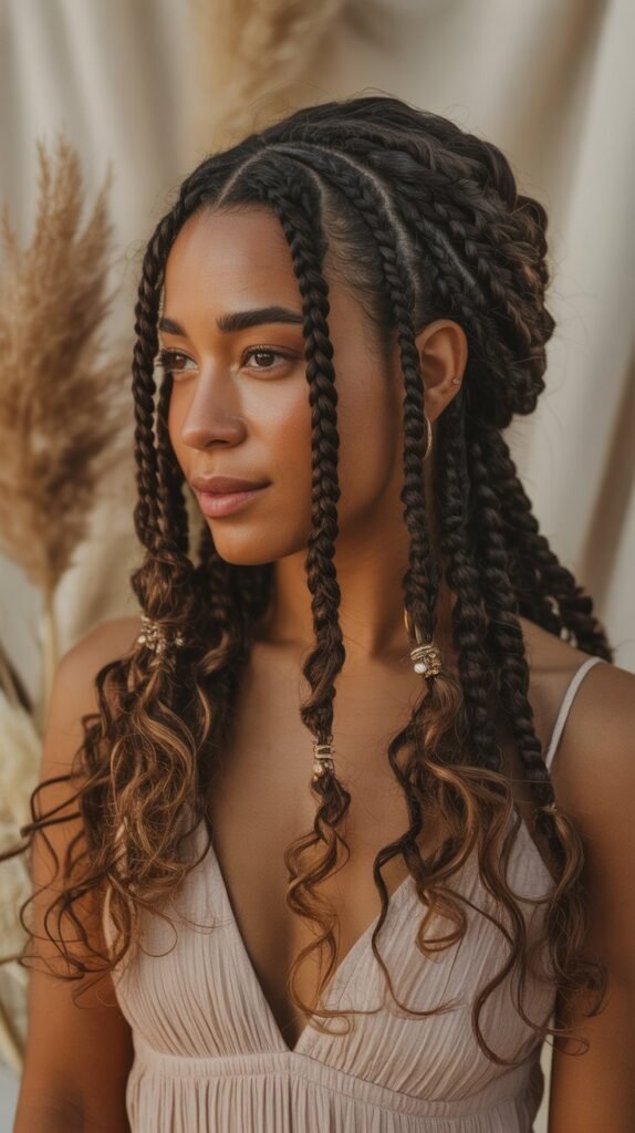 Natural Texture Boho Braids