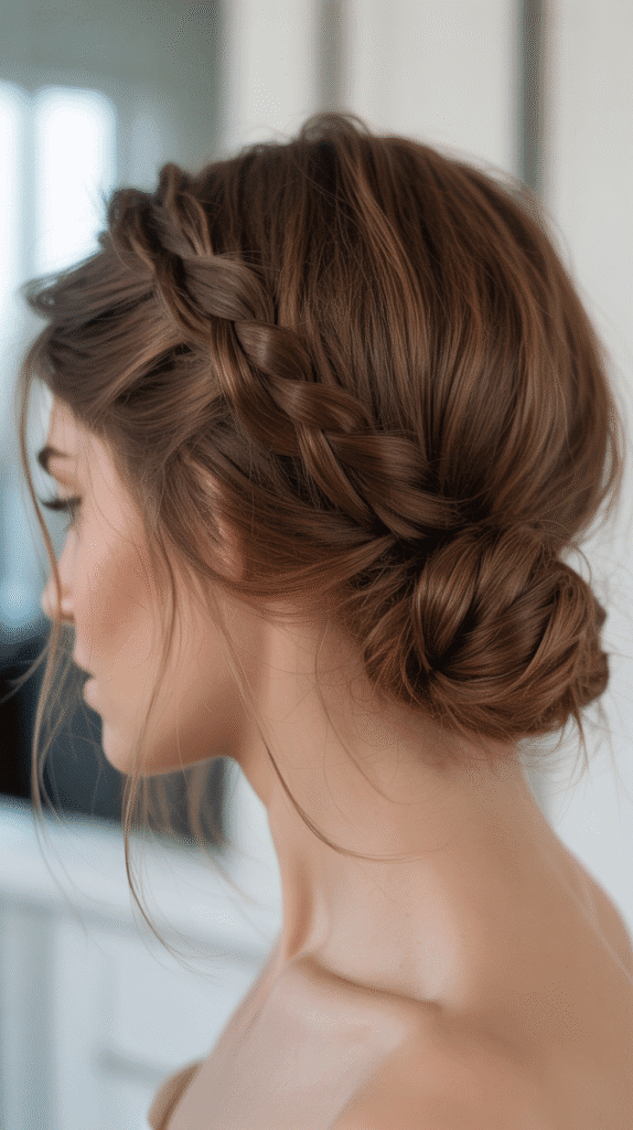 30 Dreamy Whimsical Hairstyles for Medium-Length Hair You'll Fall in Love With 27 Asymmetrical Low Bun with Braid