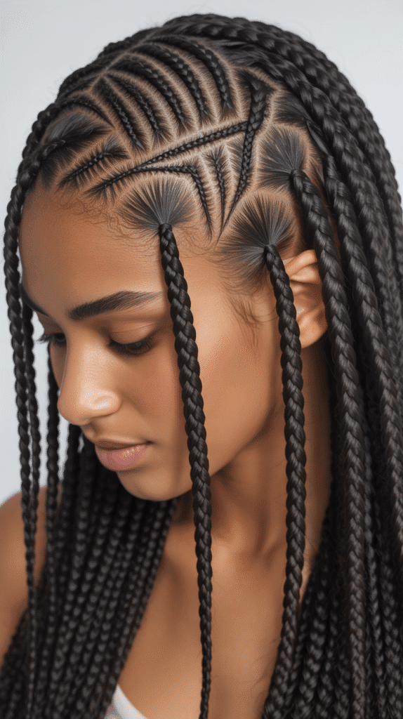25 Simple Braided Hairstyles for Black Women 19 Stitch Braids