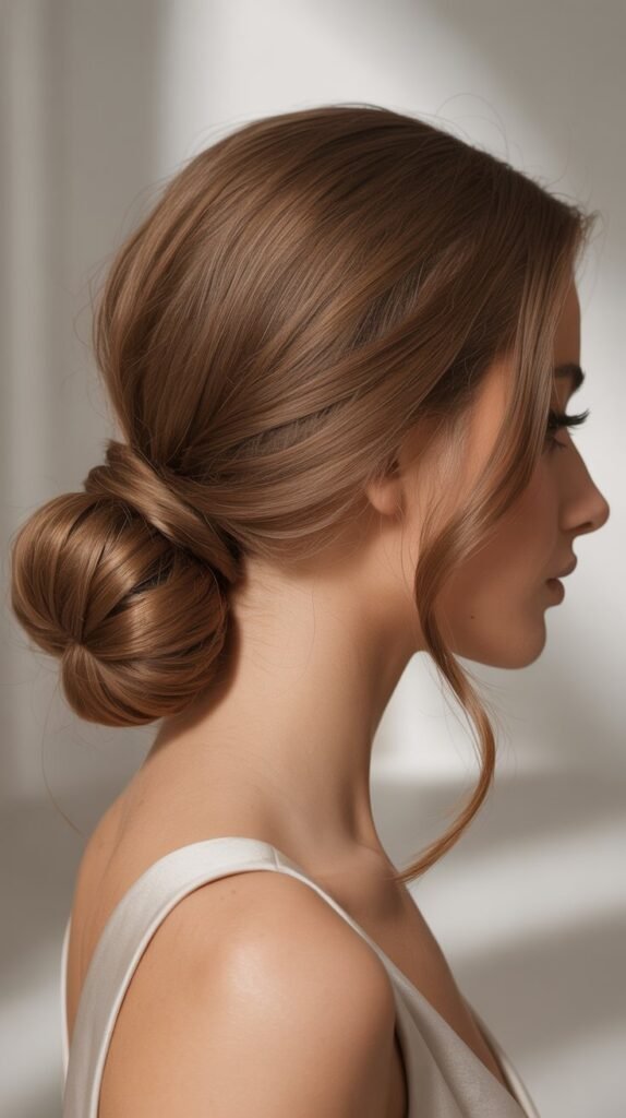 Side-Swept Low Bun