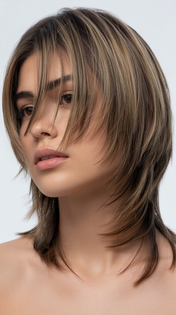 Razor-Cut Layers with Wispy Face-Framing