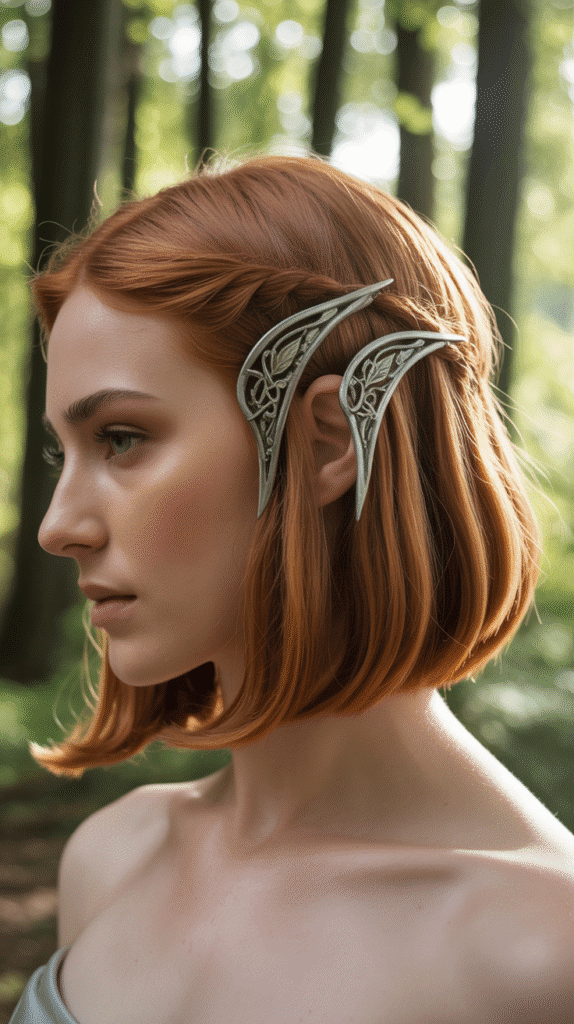 27 Magical Elf Hairstyles for Short Hair Perfect for Cosplay or Holidays 2 Twisted Temple Accent