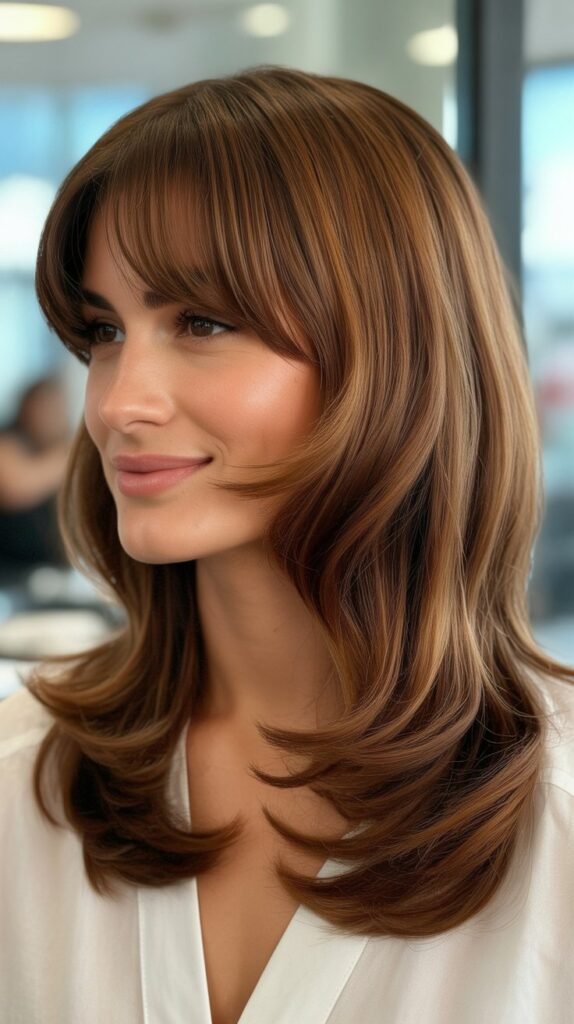  Layered Bob with Side-Swept Bangs