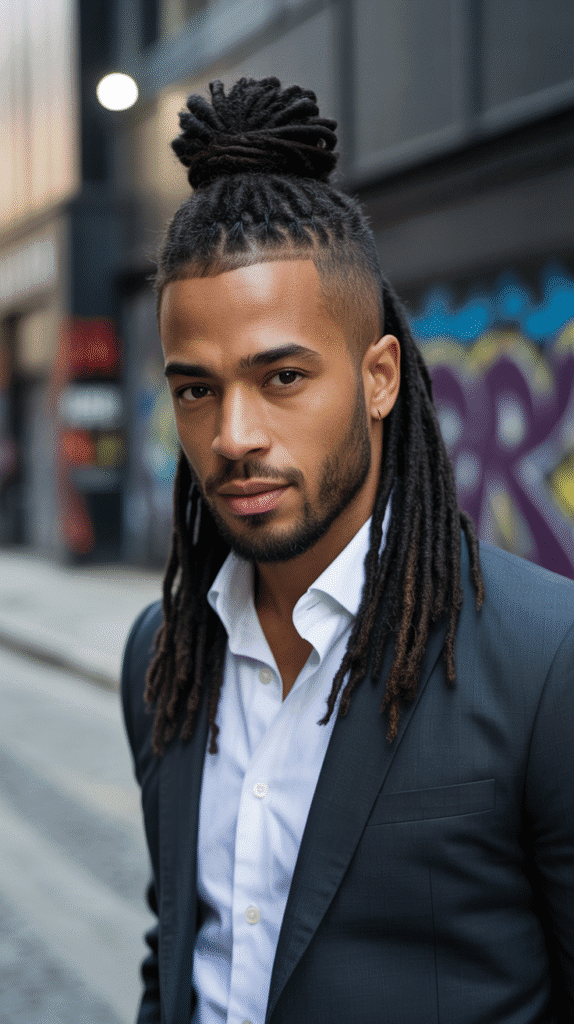 33 Cool Dreadlock Styles for Men That Are Bold & Modern 15 Dreadlock Top Knot