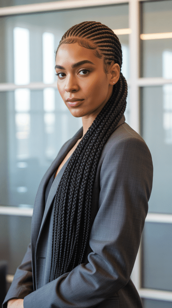 28 Protective Winter Hairstyles for Black Women with 4C Hair 21 Feed-in Cornrows