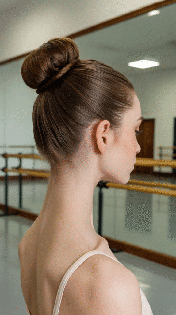 37 Easy Hairstyles to Keep Hair Out of Your Face 23 Sleek Ballerina Bun