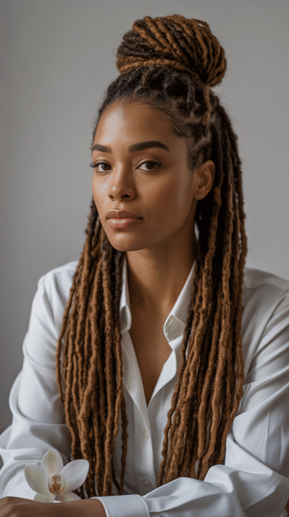 27 Latest Dreadlock Styles for Ladies That Slay Every Look 1 High Bun Dreadlock Style