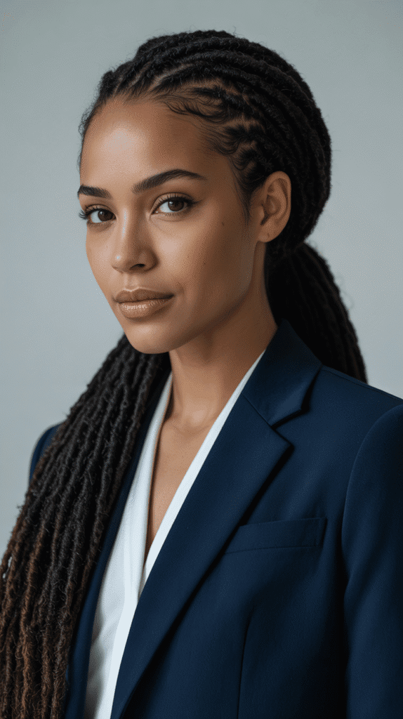 33 Latest Long Dreadlock Styles Full of Elegance and Style 6 Sleek Low Ponytail