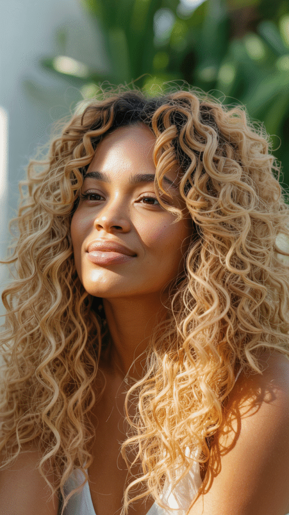 30 Curly Blonde Hairstyles for Black Women That Bring Volume & Bounce 6 Blonde Balayage Curls