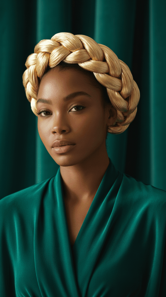 27 Stunning Blonde Braided Hairstyles for Black Women That Turn Heads 24 Blonde Braided Crown