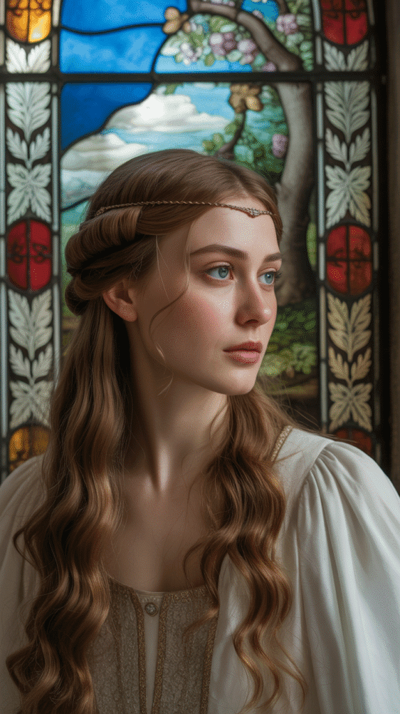 33 Chic Medieval Hairstyles for Short-Haired Princesses 29 The Crossed Headband Effect