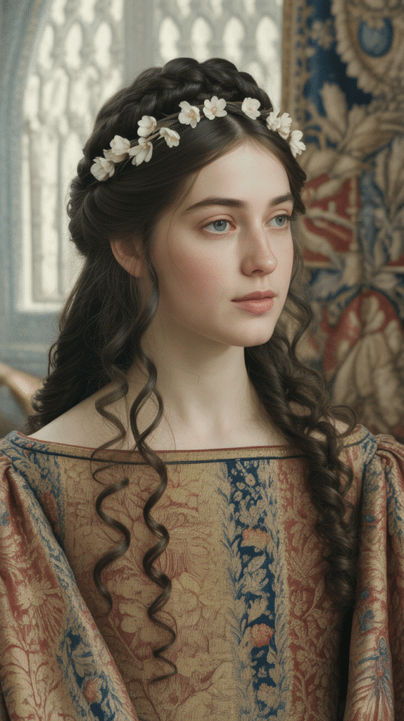 27 Elegant Medieval Updo Hairstyles for Princesses 3 The Romantic Side Braid Sweep