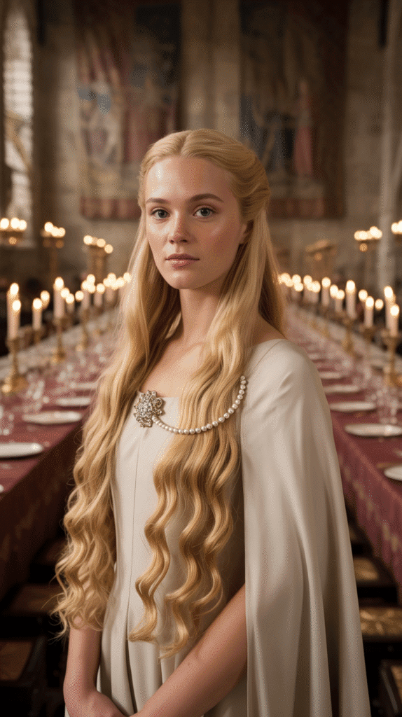 33 Gorgeous Medieval Hairstyles for Blonde Princesses 17 The Asymmetrical Medieval Drape