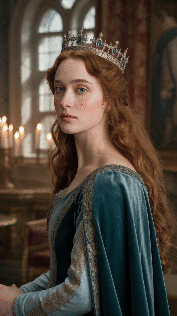27 Royal Medieval Hairstyles for Princesses with Crowns 11 The Side-Swept Cascading Style