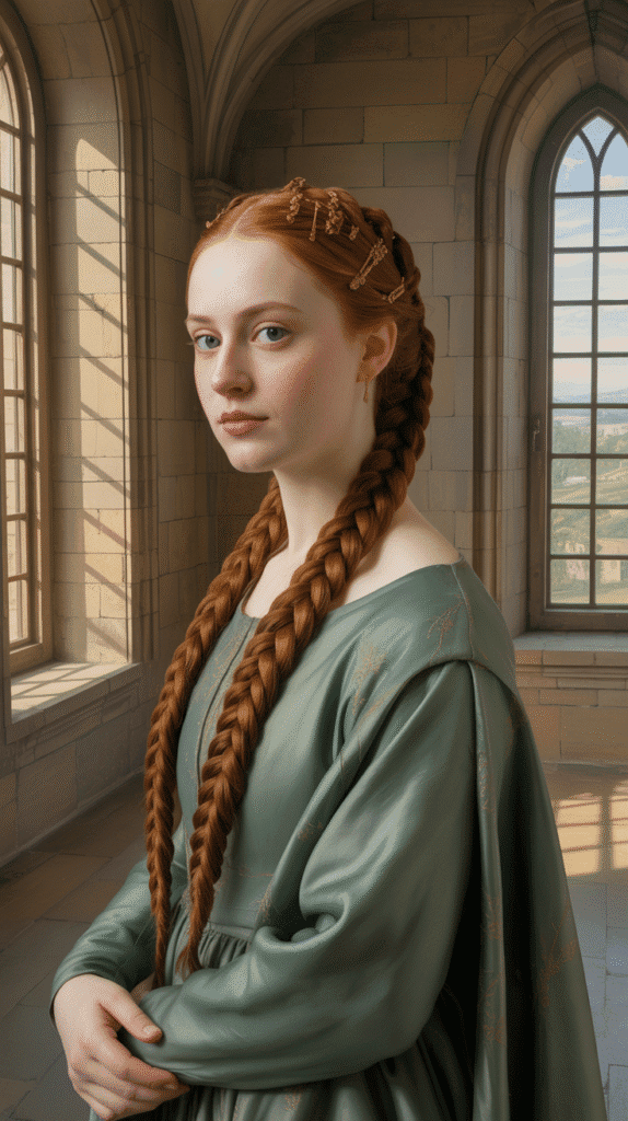 27 Beautiful Medieval Braided Hairstyles for Princesses 22 Spiral Braid Bun
