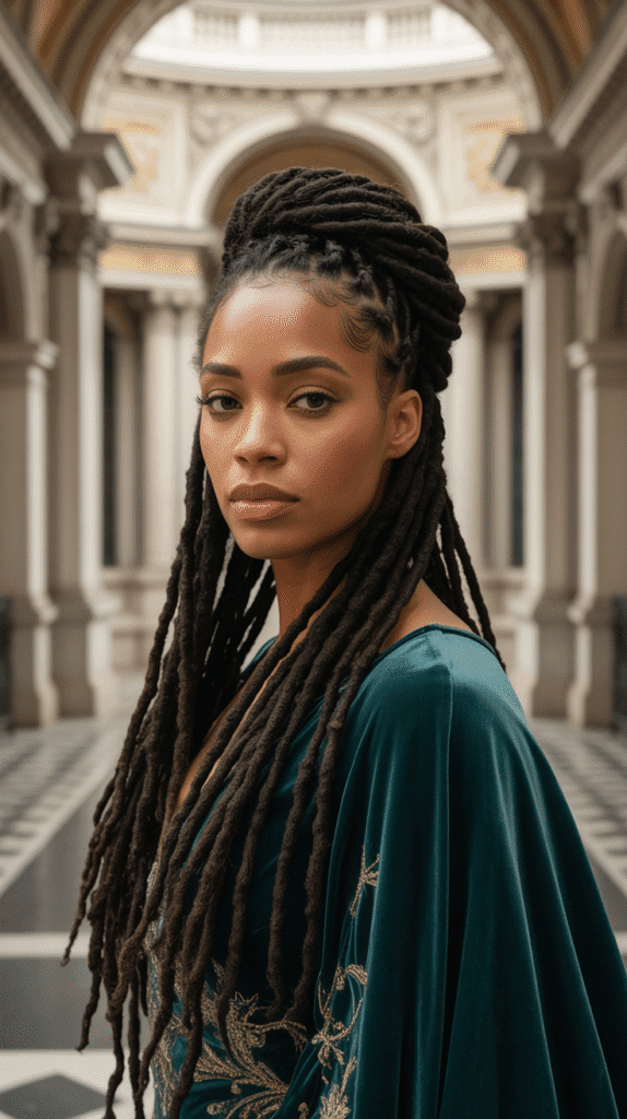 30 Latest Dreadlock Styles for Women That Inspire Confidence 8 Twisted Updo with Locs