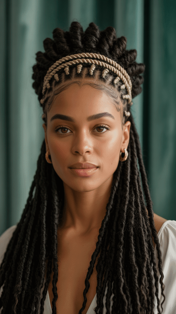 37 Gorgeous Long Dreadlock Styles for Black Women Full of Elegance 37 Long Locs Twisted Crown