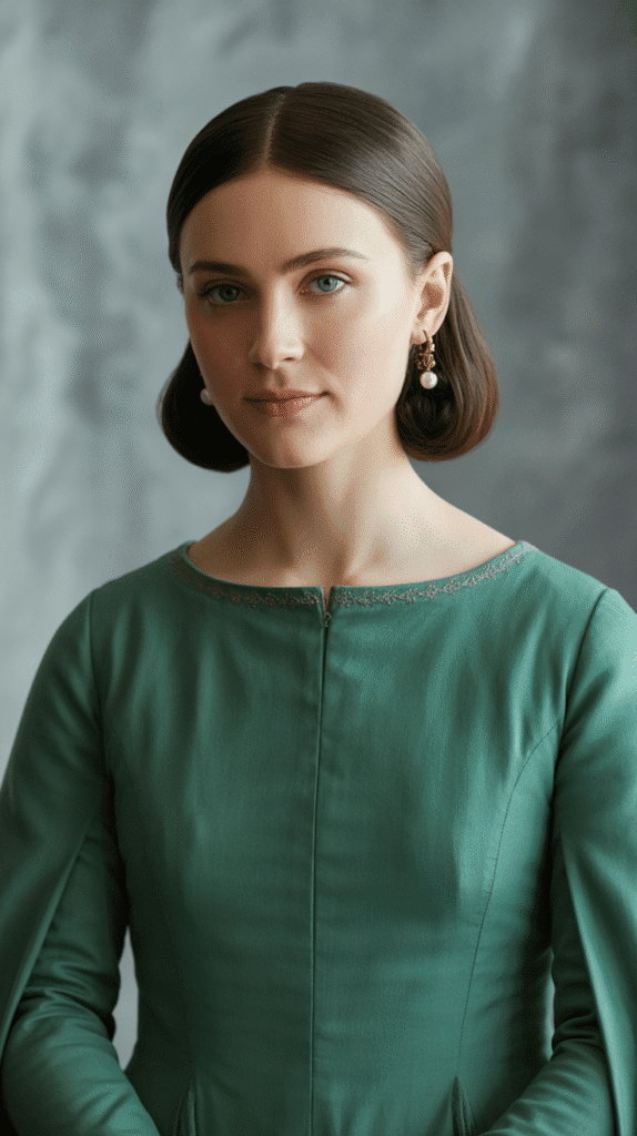 33 Chic Medieval Hairstyles for Short-Haired Princesses 8 The Medieval Bob with Center Part