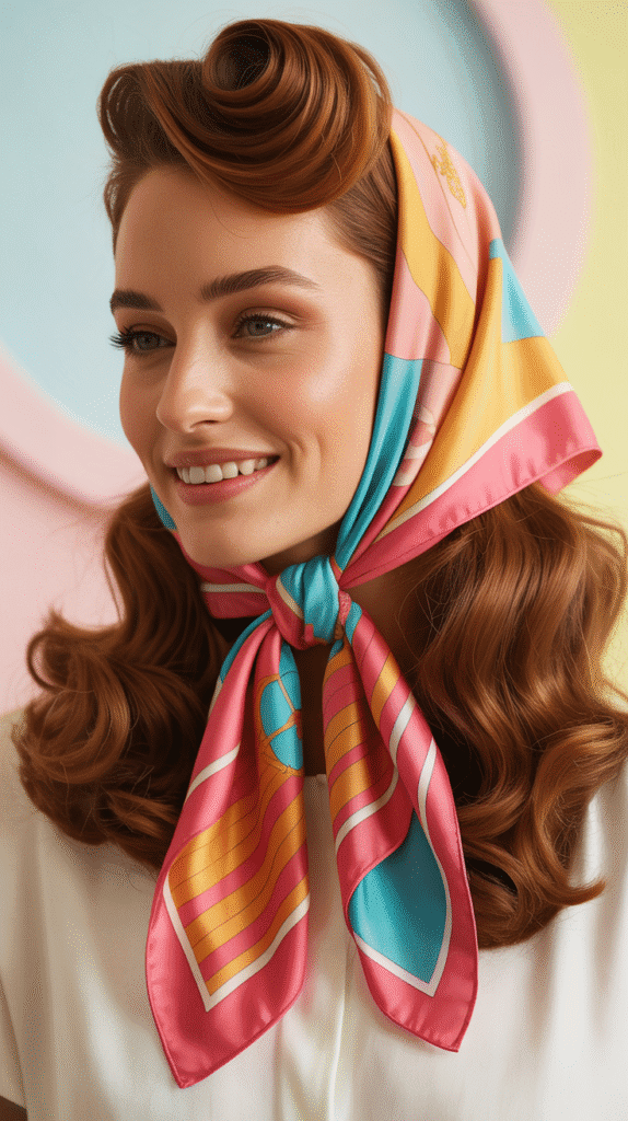 26 Stunning Whimsical Half-Up Hairstyles Perfect for Everyday Magic 22 Scarf-Wrapped Half-Up