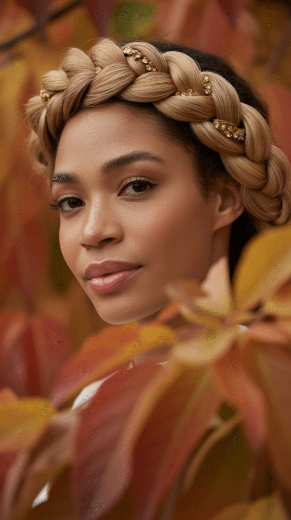 30 Cozy Fall & Winter Hairstyles for Black Women You'll Want to Copy 11 Halo Braid with Natural Texture