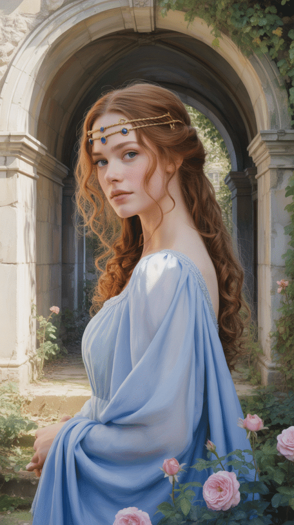 33 Step-by-Step Medieval Hairstyles for Princesses 26 The Looped Half-Updo
