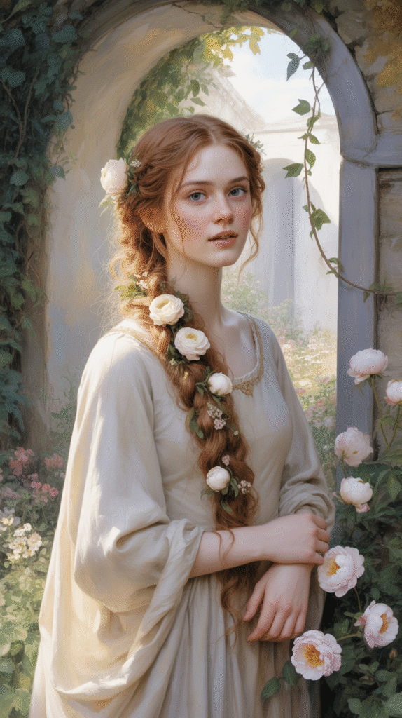 33 Step-by-Step Medieval Hairstyles for Princesses 4 The Romantic Side Braid with Flowers