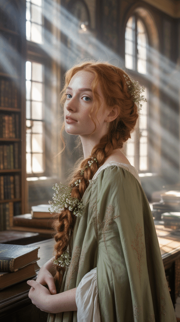 30 Regal Medieval Hairstyles for Princesses and Queens 8 The Side-Swept Braided Cascade