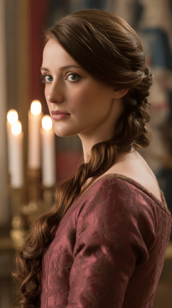 33 Chic Medieval Hairstyles for Short-Haired Princesses 15 The Side Chignon with Face-Framing Pieces